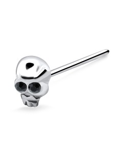 Stone Skull Shaped Silver Straight Nose Stud NSKA-76